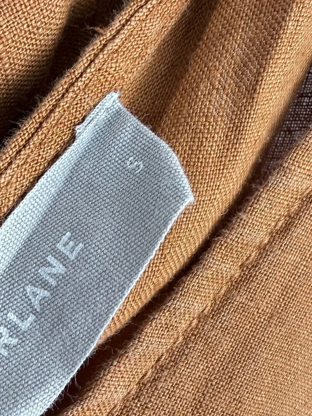 Everlane Linen Shoestring Apron Jumpsuit Spice Brown Small S Wide Leg Boho